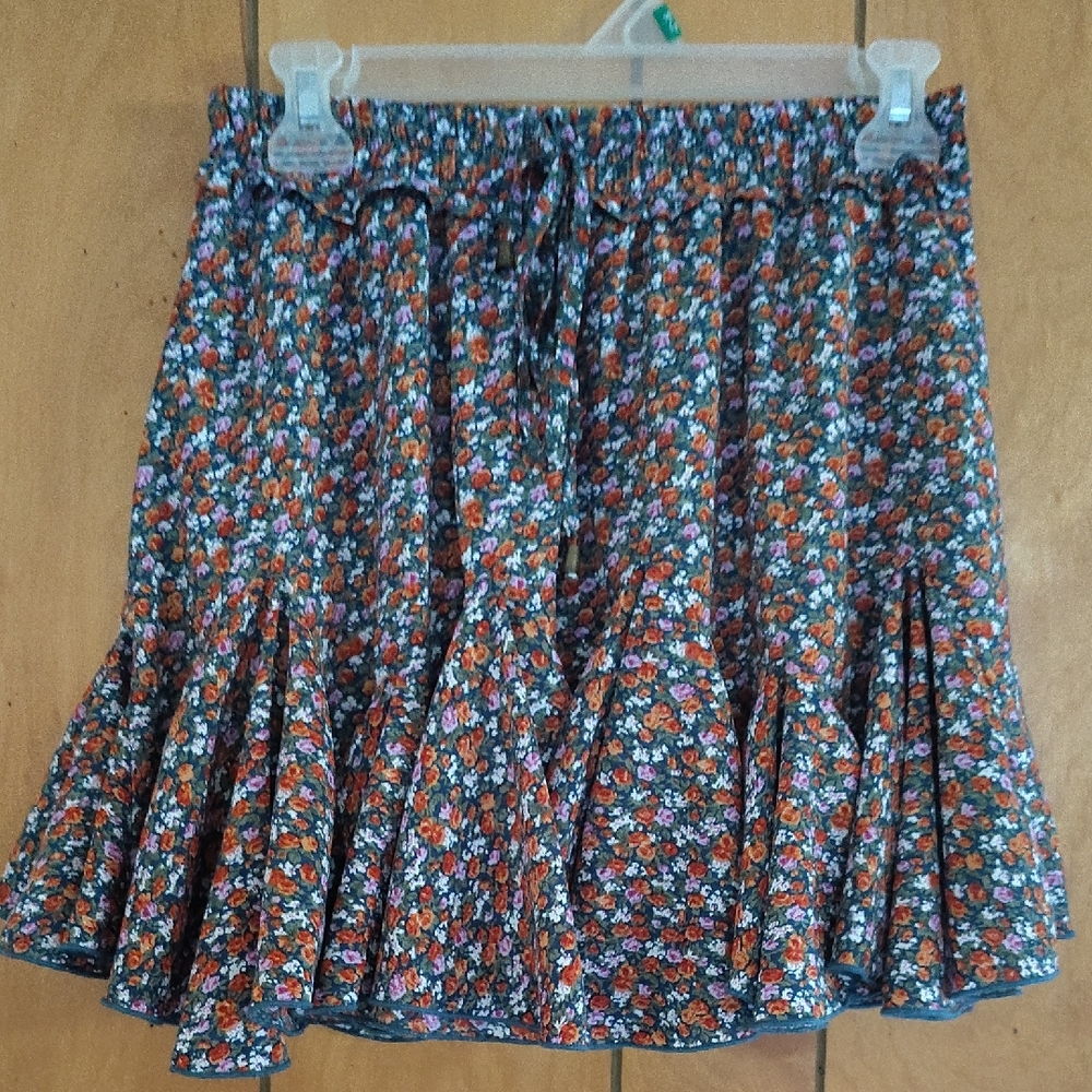Entro Multicolor Floral A-Line Skirt